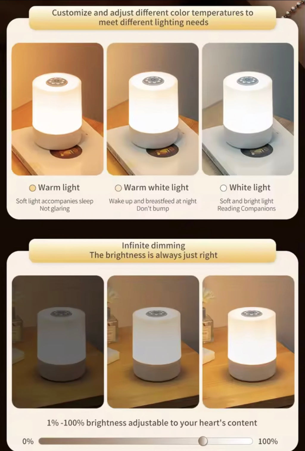 MondoBravo Lampada Touch Ricaricabile — Muoviti di Notte Senza Svegliare Nessuno