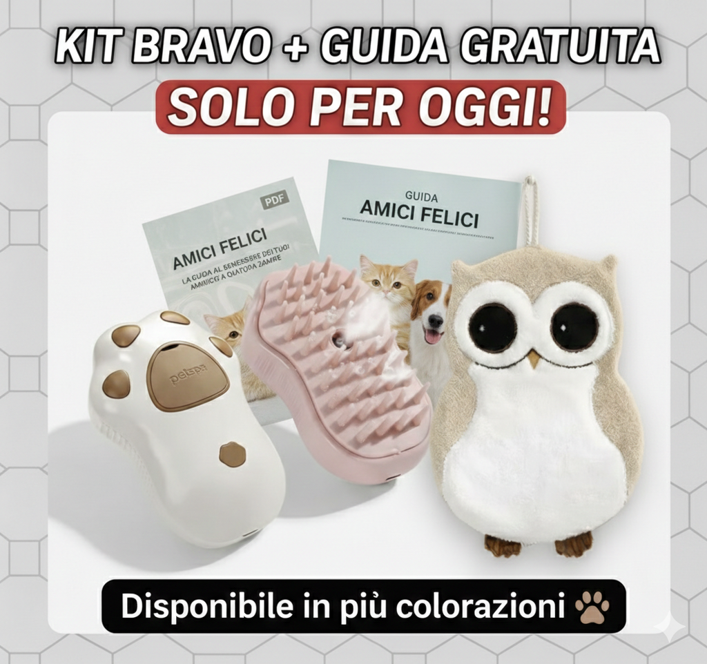 Kit Benessere Completo MondoBravo™ (Spazzola + Asciugamano + Guida).